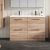 Nuie Arno Floor Standing 4-Drawer Vanity Unit with Double Ceramic Basin 1200mm Wide - Bleached Oak | Thumbnail Image