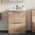 Nuie Arno Floor Standing 2-Drawer Vanity Unit with Basin-4 600mm Wide - Bleached Oak | Thumbnail Image