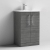 Nuie Arno Floor Standing 2-Door Vanity Unit with Basin-4 500mm Wide - Anthracite Woodgrain