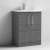 Nuie Arno Floor Standing 2-Door Vanity Unit with Basin-4 600mm Wide - Anthracite Woodgrain