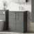 Nuie Arno Floor Standing 2-Door Vanity Unit with Basin-4 600mm Wide - Anthracite Woodgrain
