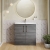 Nuie Arno Floor Standing 2-Door Vanity Unit with Basin-4 800mm Wide - Anthracite Woodgrain