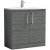 Nuie Arno Floor Standing 2-Door Vanity Unit with Basin-4 800mm Wide - Anthracite Woodgrain