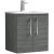 Nuie Arno Wall Hung 2-Door Vanity Unit with Basin-4 500mm Wide - Anthracite Woodgrain