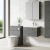 Nuie Arno Wall Hung 1-Drawer Vanity Unit with Basin-1 600mm Wide - Anthracite Woodgrain