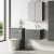 Nuie Arno Wall Hung 1-Drawer Vanity Unit with Basin-2 600mm Wide - Anthracite Woodgrain