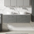 Nuie Arno Wall Hung 2-Drawer Vanity Unit with Bellato Grey Worktop 1200mm Wide - Anthracite Woodgrain | Thumbnail Image