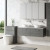 Nuie Arno Wall Hung 2-Drawer Vanity Unit with Bellato Grey Worktop 1200mm Wide - Anthracite Woodgrain | Thumbnail Image