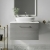 Nuie Arno Wall Hung 1-Drawer Vanity Unit with Carrera Marble Worktop 600mm Wide - Anthracite Woodgrain | Thumbnail Image