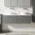 Nuie Arno Wall Hung 2-Drawer Vanity Unit with Carrera Marble Worktop 1200mm Wide - Anthracite Woodgrain | Thumbnail Image