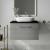 Nuie Arno Wall Hung 1-Drawer Vanity Unit with Sparkling Black Worktop 600mm Wide - Anthracite Woodgrain
