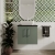 Nuie Arno Wall Hung 2-Door Vanity Unit with Bellato Grey Worktop 600mm Wide - Satin Green
