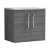 Nuie Arno Wall Hung 2-Door Vanity Unit with Bellato Grey Worktop 600mm Wide - Anthracite Woodgrain