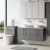 Nuie Arno Wall Hung 4-Door Vanity Unit with Bellato Grey Worktop 1200mm Wide - Anthracite Woodgrain | Thumbnail Image