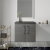 Nuie Arno Wall Hung 2-Door Vanity Unit with Sparkling Black Worktop 600mm Wide - Anthracite Woodgrain