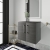 Nuie Arno Wall Hung 2-Door Vanity Unit with Sparkling Black Worktop 600mm Wide - Anthracite Woodgrain