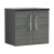 Nuie Arno Wall Hung 2-Door Vanity Unit with Sparkling Black Worktop 600mm Wide - Anthracite Woodgrain