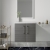 Nuie Arno Wall Hung 2-Door Vanity Unit with Sparkling White Worktop 600mm Wide - Anthracite Woodgrain