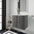 Nuie Arno Wall Hung 2-Door Vanity Unit with Sparkling White Worktop 600mm Wide - Anthracite Woodgrain