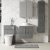 Nuie Arno Wall Hung 2-Door Vanity Unit with Sparkling White Worktop 600mm Wide - Anthracite Woodgrain