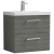 Nuie Arno Wall Hung 2-Drawer Vanity Unit with Basin-1 600mm Wide - Anthracite Woodgrain