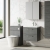Nuie Arno Wall Hung 2-Drawer Vanity Unit with Basin-3 600mm Wide - Anthracite Woodgrain