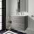 Arno Woodgrain 600mm 2-Drawer Wall Hung Vanity Unit