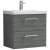 Nuie Arno Wall Hung 2-Drawer Vanity Unit with Basin-3 600mm Wide - Anthracite Woodgrain