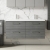 Nuie Arno Wall Hung 4-Drawer Vanity Unit with Double Ceramic Basin 1200mm Wide - Anthracite Woodgrain