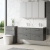 Nuie Arno Wall Hung 4-Drawer Vanity Unit with Double Ceramic Basin 1200mm Wide - Anthracite Woodgrain | Thumbnail Image