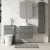 Nuie Arno Wall Hung 2-Drawer Vanity Unit with Bellato Grey Worktop 600mm Wide - Anthracite Woodgrain | Thumbnail Image