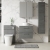 Nuie Arno Wall Hung 2-Drawer Vanity Unit with Bellato Grey Worktop 600mm Wide - Anthracite Woodgrain