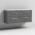 Nuie Arno Wall Hung 4-Drawer Vanity Unit with Carrera Marble Worktop 1200mm Wide - Anthracite Woodgrain | Thumbnail Image