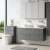 Nuie Arno Wall Hung 4-Drawer Vanity Unit with Carrera Marble Worktop 1200mm Wide - Anthracite Woodgrain | Thumbnail Image