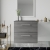 Nuie Arno Wall Hung 2-Drawer Vanity Unit with Worktop 600mm Wide - Anthracite Woodgrain