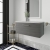 Nuie Arno Wall Hung 1-Drawer Vanity Unit with Bellato Grey Worktop 800mm Wide - Anthracite Woodgrain