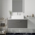 Nuie Arno Wall Hung 1-Drawer Vanity Unit with Bellato Grey Worktop 800mm Wide - Anthracite Woodgrain