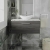 Nuie Arno Wall Hung 1-Drawer Vanity Unit with Carrera Marble Worktop 800mm Wide - Anthracite Woodgrain | Thumbnail Image