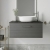 Nuie Arno Wall Hung 1-Drawer Vanity Unit with Sparkling Black Worktop 800mm Wide - Anthracite Woodgrain