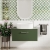 Nuie Arno Wall Hung 1-Drawer Vanity Unit with Worktop 800mm Wide - Satin Green