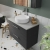 Nuie Arno Wall Hung 2-Drawer Vanity Unit with Bellato Grey Worktop 800mm Wide - Anthracite Woodgrain