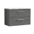Nuie Arno Wall Hung 2-Drawer Vanity Unit with Carrera Marble Worktop 800mm Wide - Anthracite Woodgrain | Thumbnail Image