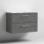 Nuie Arno Wall Hung 2-Drawer Vanity Unit with Carrera Marble Worktop 800mm Wide - Anthracite Woodgrain | Thumbnail Image