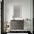 Nuie Arno Wall Hung 2-Drawer Vanity Unit with Sparkling Black Worktop 800mm Wide - Anthracite Woodgrain