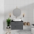 Nuie Arno Wall Hung 2-Drawer Vanity Unit with Sparkling Black Worktop 800mm Wide - Gloss White