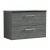 Nuie Arno Wall Hung 2-Drawer Vanity Unit with Sparkling Black Worktop 800mm Wide - Anthracite Woodgrain