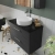 Nuie Arno Wall Hung 2-Drawer Vanity Unit with Sparkling Black Worktop 800mm Wide - Anthracite Woodgrain