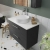 Nuie Arno Wall Hung 2-Drawer Vanity Unit with Sparkling White Worktop 800mm Wide - Anthracite Woodgrain