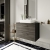 Nuie Arno Wall Hung 2-Drawer Vanity Unit with Worktop 800mm Wide - Anthracite Woodgrain