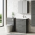 Nuie Arno Floor Standing 2-Drawer Vanity Unit with Basin-2 600mm Wide - Anthracite Woodgrain